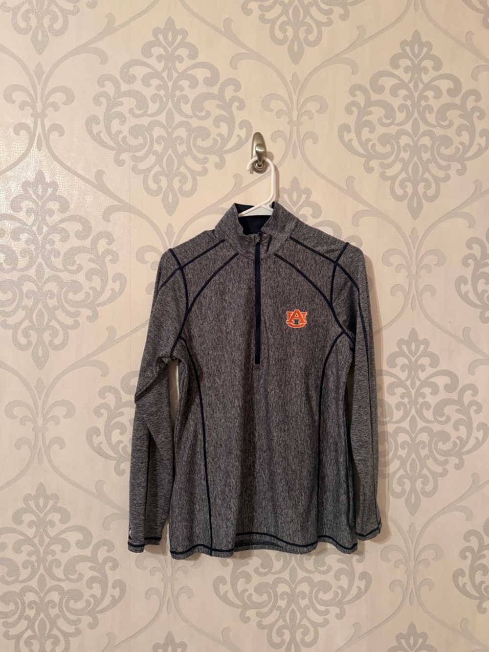 Auburn University Quarter-Zip Pullover with Orange Auburn Logo